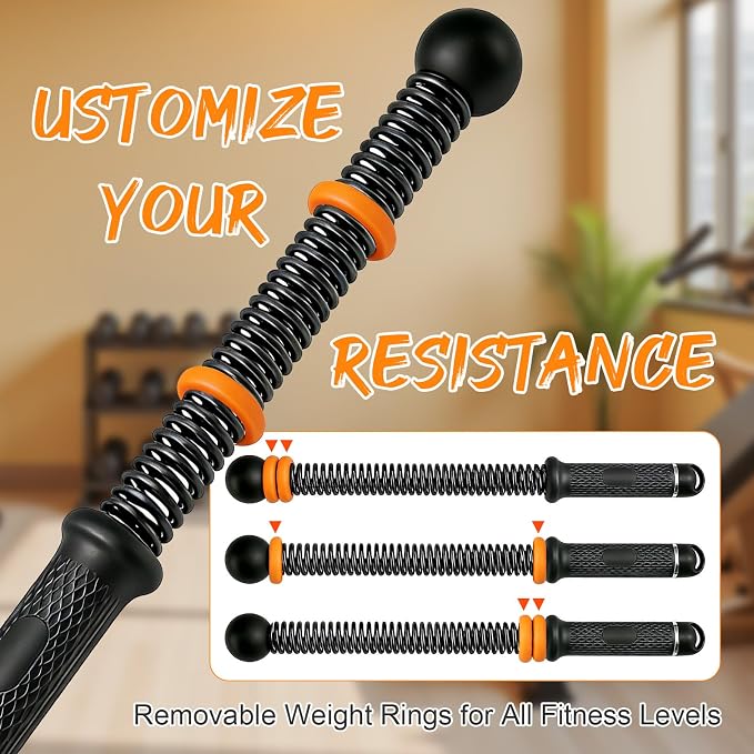 Ropeless Battle Ropes for Home Gym, Weighted Cordless Battle Rope with Adjustable Weights & Anti-Slip Handles, Portable Workout Rope for Strength Training, Anaerobic & Full Body Exercise