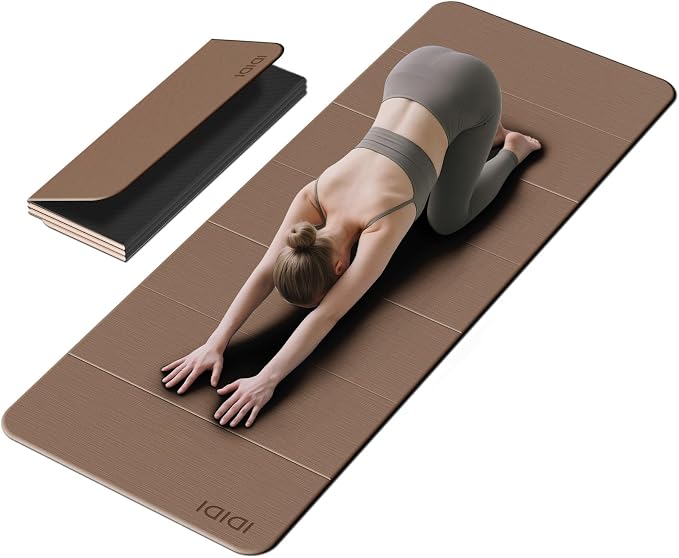 Foldable Yoga Mat Extra Large 74"×31.5" | Double-Sided Non-Slip,Extra Wide Foldable Design,8mm Extra Thick,Exercise Mat for Home, Studio and Travel Use
