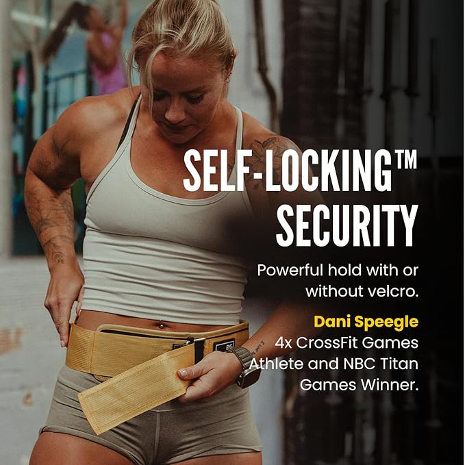 Element 26 Self-Locking Weight Lifting Belt | 4” Back Support for Gym, Powerlifting, Body Building, Cross Training, Men, Women, Deadlift, Squat, Quick Locking, Competition