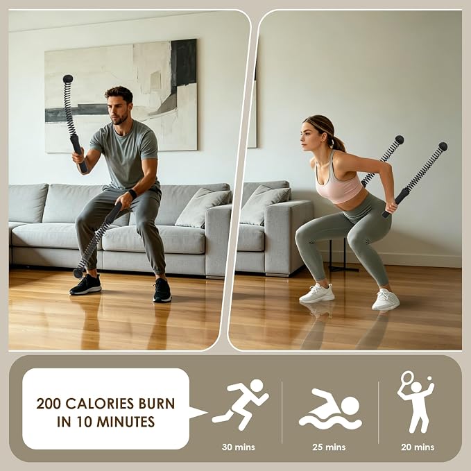 Ropeless Battle Ropes, 2-in-1 Weighted Cordless Ropes for Home Gym, Black | Portable design for strength building, HIIT & low-impact cardio. Versatile exercise equipment for men & women