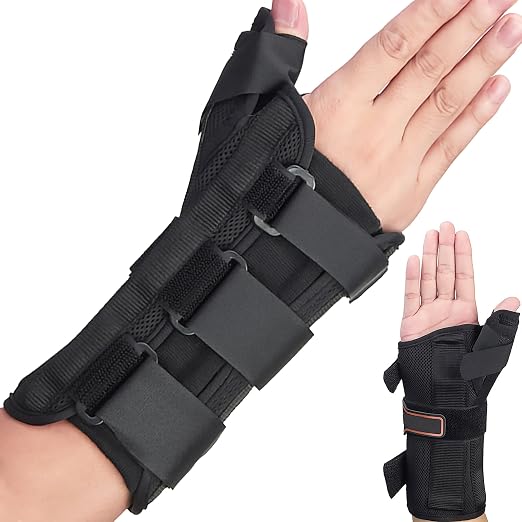 Wrist Brace & Thumb Spica Splint, for De Quervain's Tenosynovitis, Tendonitis, Carpal Tunnel & Arthritis Wrist Support Thumb Splint (Right Hand - Medium)