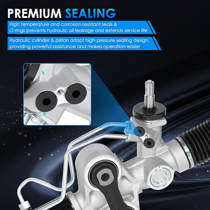 22-1036 Hydraulic Power Steering Rack and Pinion Fit for Chevrolet Silverado 1500, for GMC Sierra 1500 2007-2013 Automotive Replacement Rack & Pinion Assembly with Outer Tie Rod Ends
