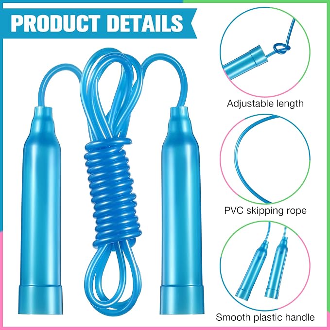 30 Pcs Jump Ropes for Kids Bulk Colorful Plastic Jump Ropes 7.5 ft Adjustable Skipping Rope for Boys Girls, Outdoor Fun Activity Birthday Party Favor