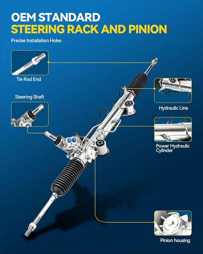 PHILTOP Power Steering Rack and Pinion Compatible with Jeep Liberty 2008-2012 All Models, Dodge Nitro 2007-2011 All Models, Hydraulic Rack and Pinion Replace 97-390