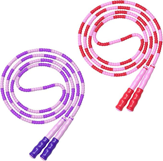 Leeboom Jump Rope, Adjustable Length Tangle-Free Segmented Soft Beaded Skipping Rope, Fitness Jump Rope for Kids, Man, and Women Weight Loss 9.2 Feet