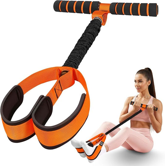 Pedal Resistance Bands with Handles, Upgrade Women Exercise Bands for Full Body Training, Core, ABS, Legs, Glutes, Arms, Pilates, Physical Therapy, Strength, Sit Up Equipment for Home Workout