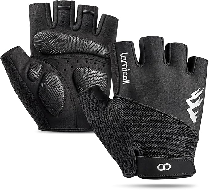 Lamicall Bike Gloves for Men Women - [Anti-Slip Shock-Absorbing Pad] Workout Gloves, Breathable Materials, Cycling Gloves for Bicycle, Gym, Motorcycle, Hiking, Indoor & Outdoor Sports