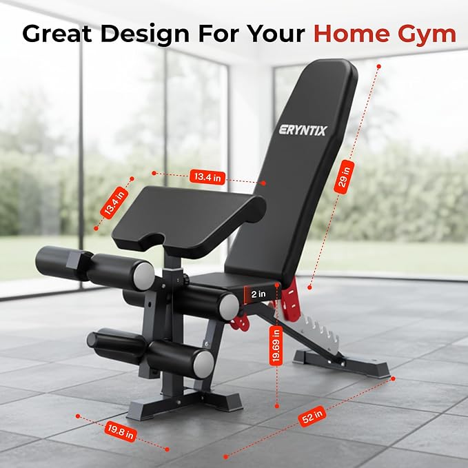 Adjustable Weight Bench,Foldable Pro Heavy-Duty Workout Bench | 1600LBS Bench Press 21-Position Multifunctional Weight Bench with Leg Extension,Iscc Plus Certified for Home Gym