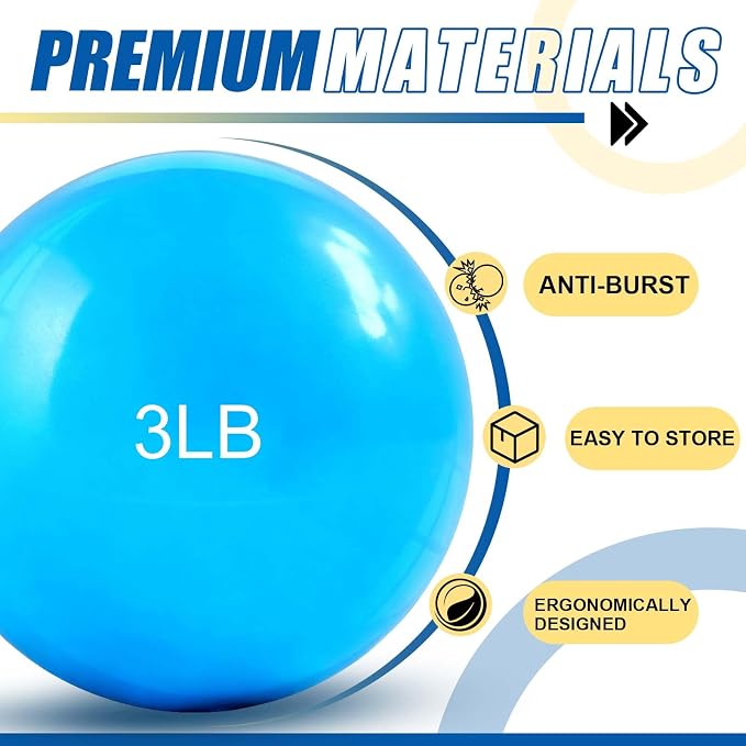 Halloscume 1 lb 2lb 3lb 4lb 5lb Weighted Toning Balls for Exercise, Innovations Soft Medicine Balls for Exercise, Pilates, Yoga, Balance, Flexibility