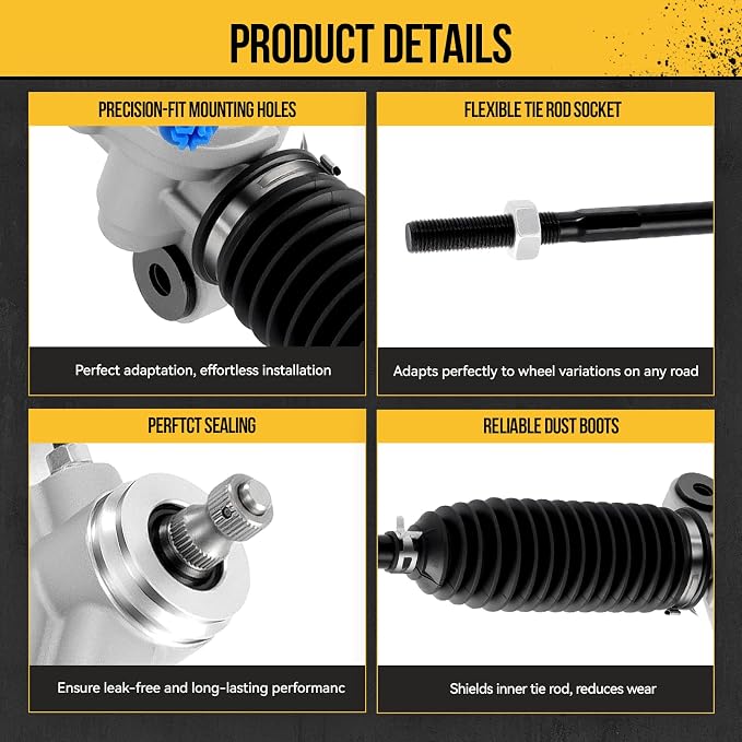 KAC Hydraulic Power Steering Rack and Pinion Assembly Compatible with Hyundai 2001 2002 2003 2004 2005 2006 Elantra All Models Replace# 262411
