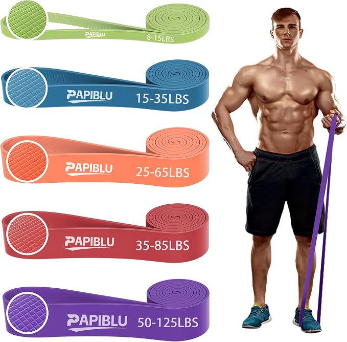 Pull Up Bands, Resistance Bands Set for Pull-Up Assistance, Exercise Bands with Door Anchor & Grip Pads for Men & Women Working Out, Physical Therapy, Muscle Training