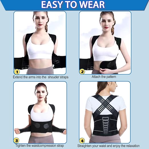 Posture Corrector for Women and Men,X-Back Brace Lower Back Support,Adjustable Straightener for Scoliosis Hunchback Correction,Shoulder Pain Relief Spine Corrector Posture Trainer