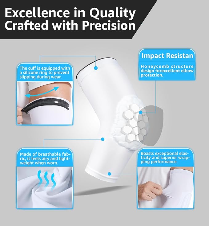 Elbow Pads for Teenagers Men and Women - Basketball Baseball Elbow Brace for Collision Avoidance and Support