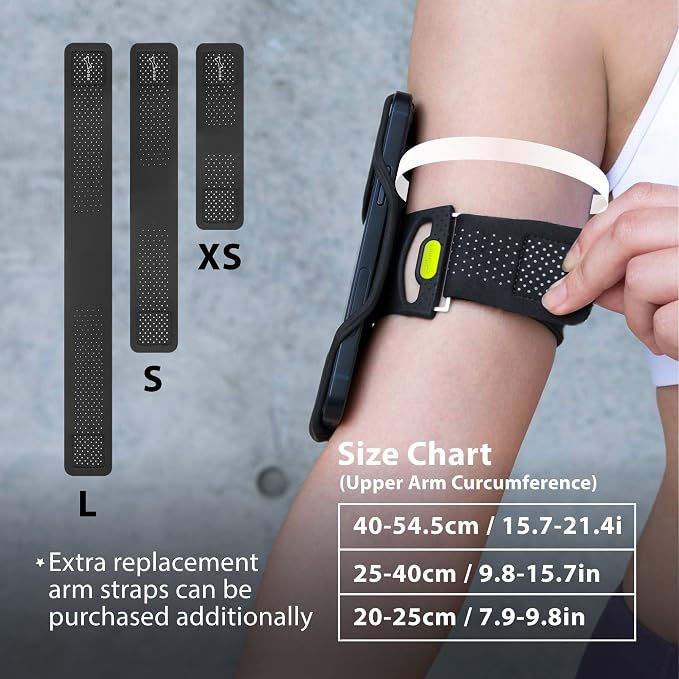 Bone Cell Phone Armbands+Sport Pocket, Run Tie 2+Pocket, L Arm Size, Fits Phone Size 4.7-7.2 Inches for iPhone 13 12 11 Pro Max XS XR X Samsung Galaxy | Sweat Wicking, Dual-Layer Comfort, Skin-Friendly Washable Silicone Strap, Phone Arm Holder for Work...