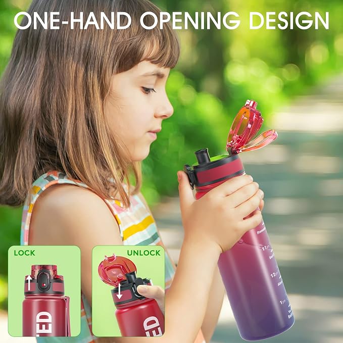 Sahara Sailor Water Bottle 17oz, Durable and Leakproof Water Bottles Motivational with Time Marker, Tritan, BPA Free, Wide Mouth with Easy Clean Brush for Gym, Travel, Home, School, Office (1 Bottle) | Bpa Free, Leakproof Wide Mouth With Fast Flow Lid ...