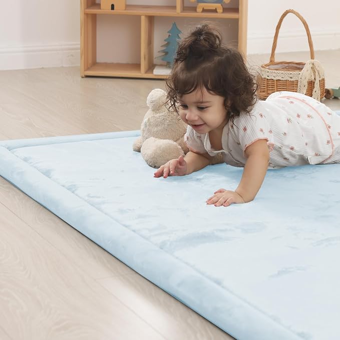 1.5" Thick Baby Play Mat for Floor,71x79 Large Memory Foam Tummy Time Mat | Ultra Soft Playmat for Baby,Tummy Time Foam Mats,Cushioned for Infant,Kids and Toddler Crawling,Easy Care