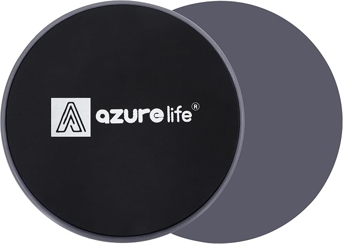 A AZURELIFE Exercise Core Sliders, Dual Sided Exercise Gliding Discs Use on Carpet or Hardwood Floors, Light and Portable, Perfect for Abdominal&Core Workouts