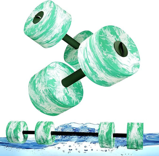 HAPBEAR 3-in-1 Aquatic Exercise Dumbbells, Adjustable Water Weights for Pool Exercise, High-Density EVA Foam Barbell for Water Aerobics Equipment, Physical Therapy & Joint-Friendly Strength Training