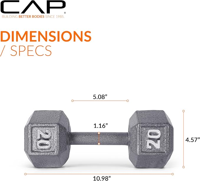 CAP Barbell Cast Iron Hex Dumbbell | Multiple Options