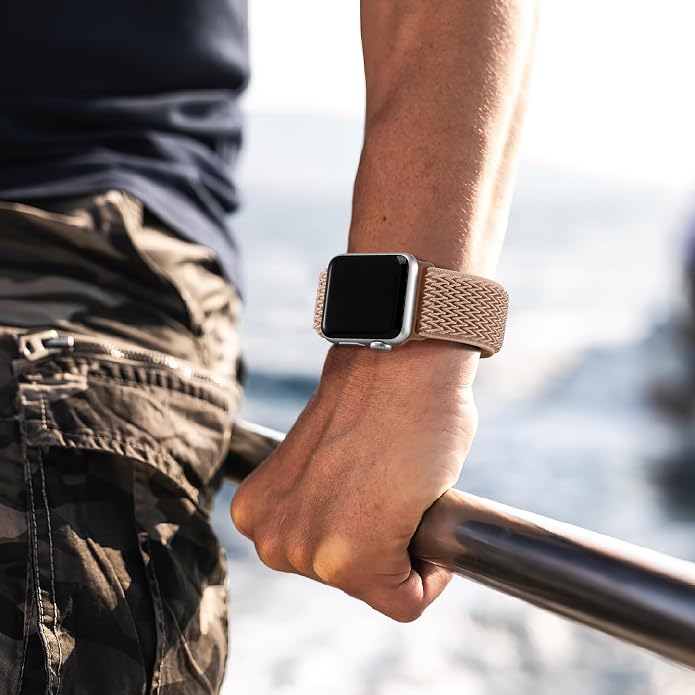 Lerobo Stretchy Nylon Solo Loop Band, Compatible with Apple Watch Series 11 10 9 8 7 6 5 4 3 SE3/2/1 Ultra3/2/1, Adjustable Strap for iwatch Band 44mm 45mm 46mm 49mm 42mm 40mm 41mm 38mm for Women Men