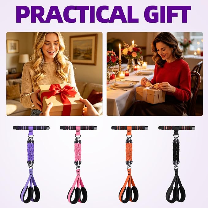 2026 New Resistance Band with Handles&Non-Slip Comfort Pedals, 90LBS Adjustable Latex Bandsfor Women and Men