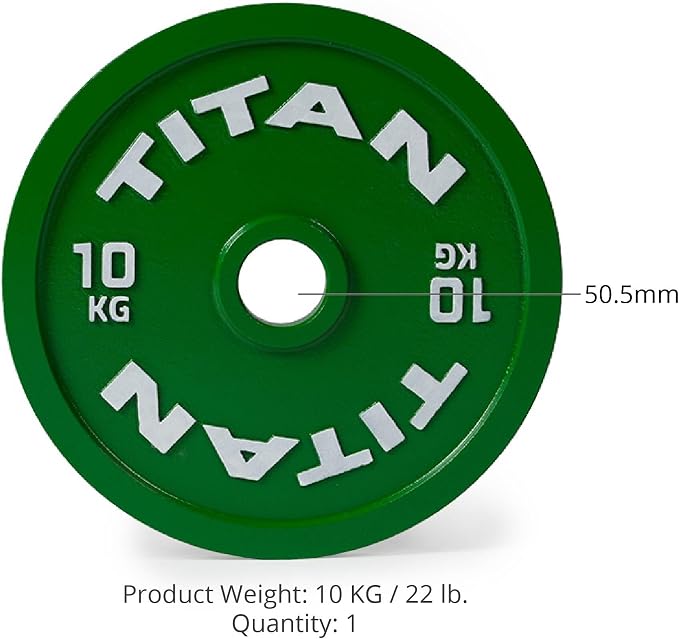 Titan Fitness Olympic Calibrated Steel Powerlifting Plates, Machine Precision Steel Discs
