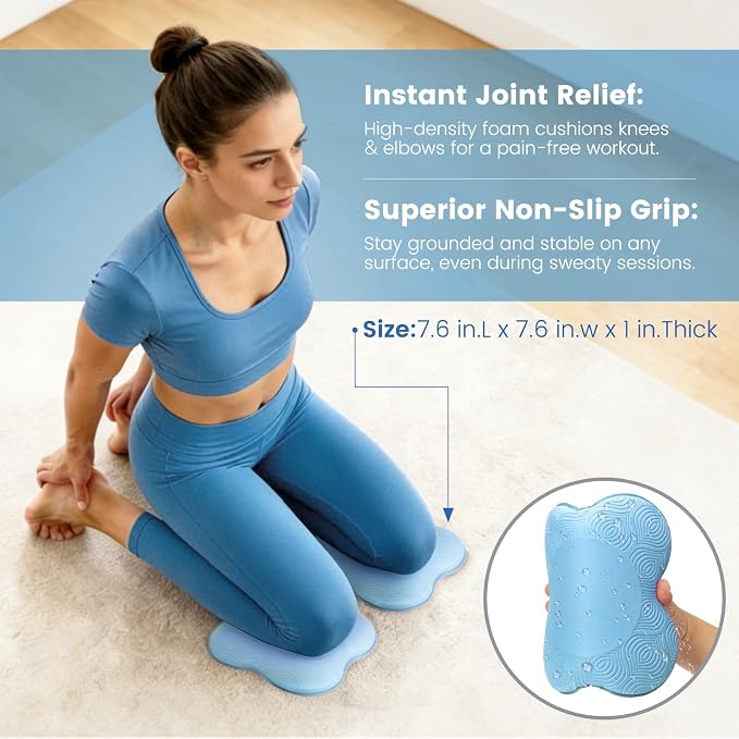 Foldable Yoga Mat and Blocks Set for Women with 2 Pack Yoga Blocks and Strap,Thin Non Slip Pilates Mat with Bag, Home Workout Equipment Essentials Starter Kit for Beginners Full Body Toning