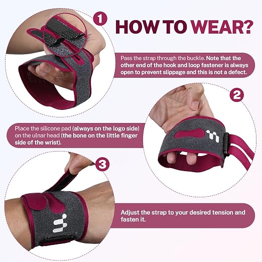 Ultra Thin TFCC Wrist Brace with Targeted 3D Gel Pad Support | TFCC targeted Compression, Seamless & Adjustable, Fits Both Hands, TFCC Tear, Ulnar Pain, Weightlifting, Sports Injury, Rose