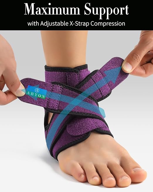 Ankle Brace for Men & Women,Breathable Neoprene Ankle Support with Adjustable Figure-8 Straps for Customizable Support , Ankle Wrap Compression Sleeve for Plantar Fasciitis Relief, Arthritis, Tendonitis, Ankle Sprain