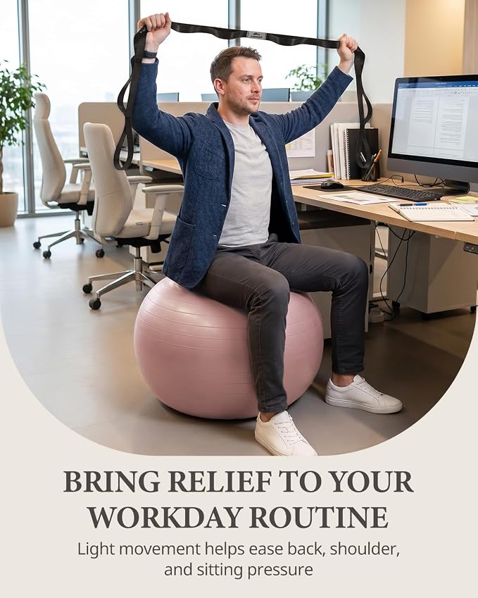 Trideer Exercise Ball, Stability Yoga Ball for Physical Therapy, Active Sitting, Pregnancy & Birth Labor Prep, Core Strength, Balance Training, Posture Improvement and Daily Stretching, 55/65/75cm