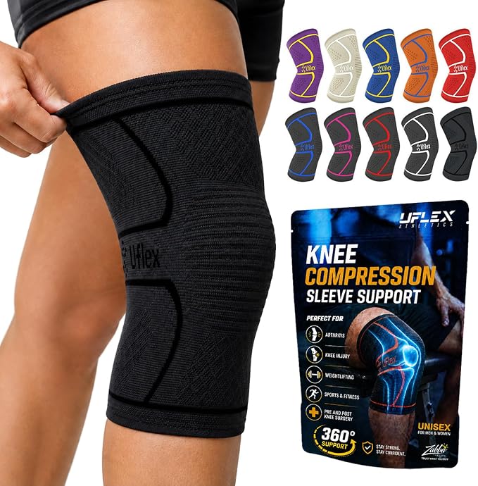 Knee Brace for Men and Women Knee Compression Sleeve Knee Support Wraps for Arthritis Joint Pain Relief, Workout, Swelling, Sports, Circulation, Running, Recovery for ACL & Meniscus Tear