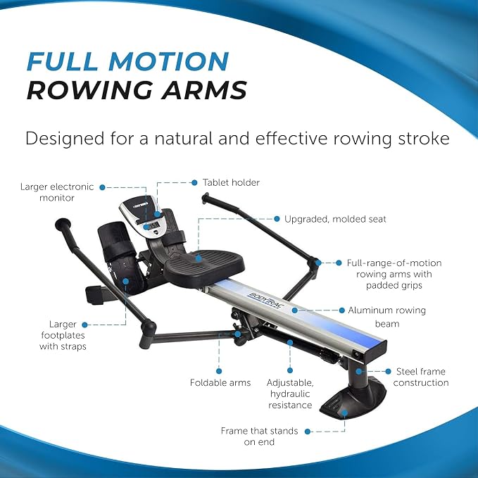 Stamina BodyTrac Glider Exercise Rowing Machine | Compact rowing machine for low-impact cardio training at home