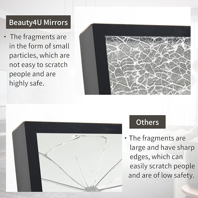 Beauty4U 76" x 34" Full Length Mirror with Stand, Black Large Floor Mirror | Standing, Leaning, or Wall-Mounted Tempered Glass Full Body Mirror with Metal Frame for Bedroom, Closet, Modern Home Decor