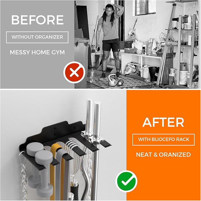 XZHXFX Barbell Wall Holder,Barbell wall Mount Hanger, | Garage Gym Bar Wall Rack,Vertical Olympic Hanger wall Mount Rack,Space Saving Gym Accessory,Holds Under 33mm Bar