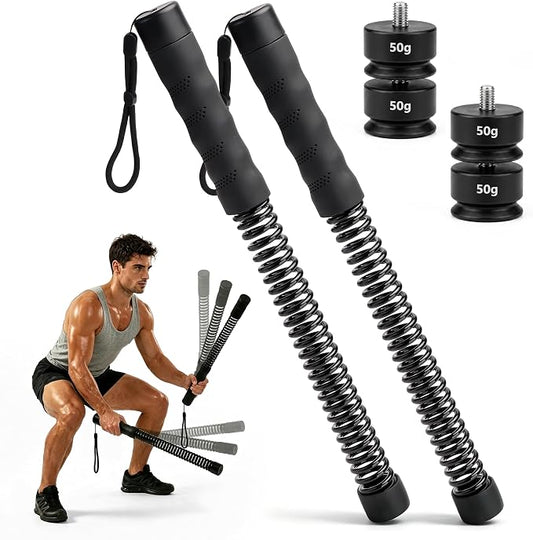 Weighted Ropeless Battle Ropes, High-Resistance Portable Heavy-Duty Cordless Rope for Home Gym with Poster, Low Noise. HIIT and Low-Impact Cardio Aerobic Training for Men & Women (O-Black)