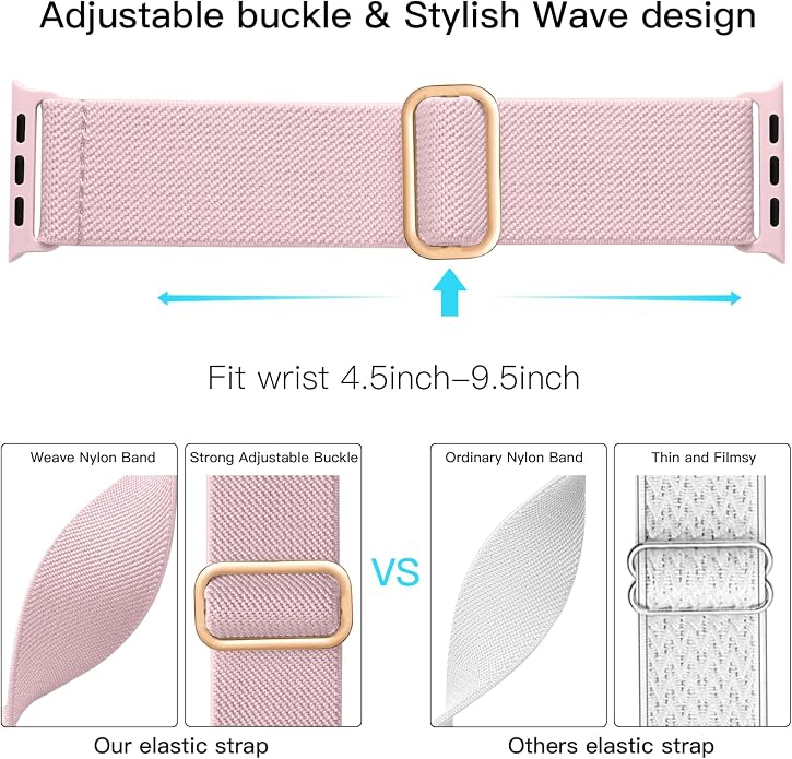 Lerobo Braided Band Compatible with Apple Watch Series 11 10 9 8 7 46mm 45mm 41mm Ultra SE 3 2 1 49mm Series 6 5 4 3 44mm 40mm 38mm 42mm Men iWatch Bands Women Stretchy Nylon Solo Loop Sport Strap
