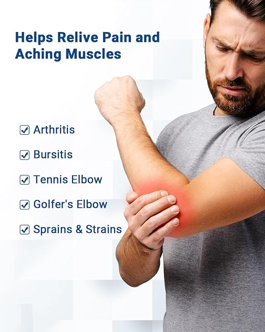 Elbow Compression Sleeve, Adjustable Strap, Targeted Support, Small | Tennis Elbow Brace for Men & Women, Support for Tendonitis, Golfer's Elbow, Weightlifting, Gym Fitness & Sports Pain Relief