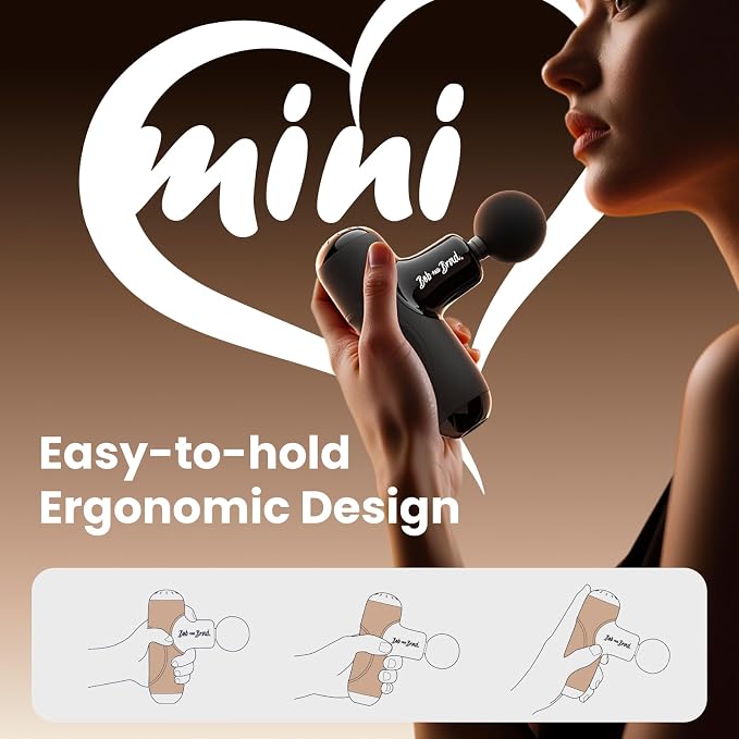BOB AND BRAD Q2 Pro Mini Massage Gun with Heat and Cold, Pocket-Sized Deep Tissue Massager, HSA Portable Percussion Muscle Massager Gun, Ultra Small & Quiet Muscle Massager, FSA Eligible