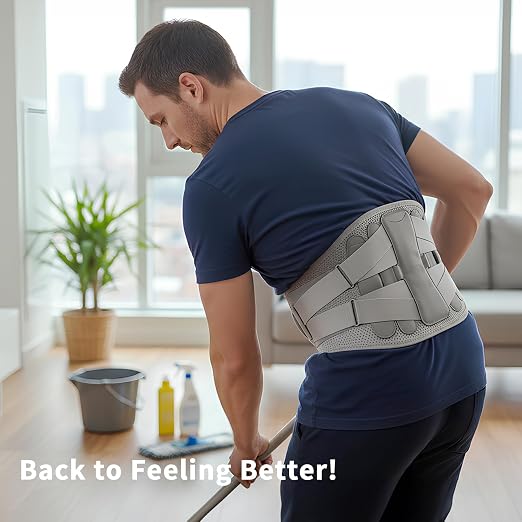 Bracoo Lower Back Brace for Pain Relief, Lumbar Support, Medium(30-37")BP62 | Breathable Lumbar Support Belt with Adjustable Compression Straps for Daily Wear and Back Support,Herniated Disc, Sciatica