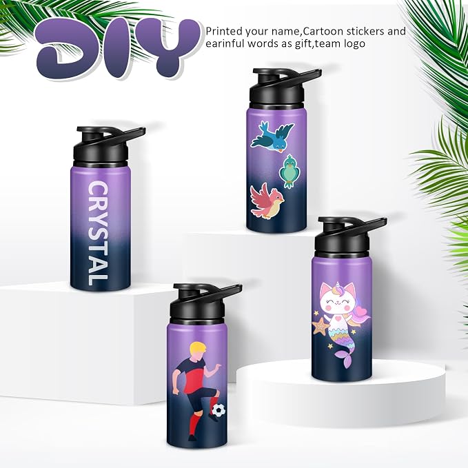 Mimorou 10 Pack Aluminum Water Bottles Bulk 17oz Reusable Leak-Proof Lightweight Sport Bottles Set for Travel Gym Team Camping & Party Favors, 10 Colors