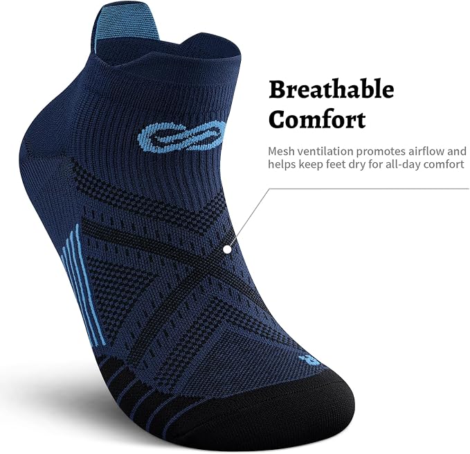 Compression Socks for Men Women Ankle Running Socks for Plantar Fasciitis | Low Cut Athletic Ankle Socks with Ankle & Arch Support for Running, Cycling, Golf, Work, Plantar Fasciitis Relief