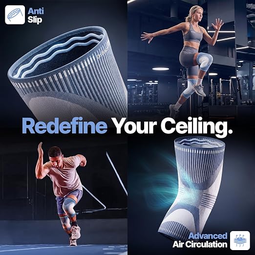 DR. BRACE Elite Compression Knee Brace for Women & Men, (2-Pack) Knee Support Compression Sleeve, Workout Sports Knee Braces for Meniscus Tear, ACL & Arthritis Pain Relief - Check Size Guide Video (Uranus, X-Large)