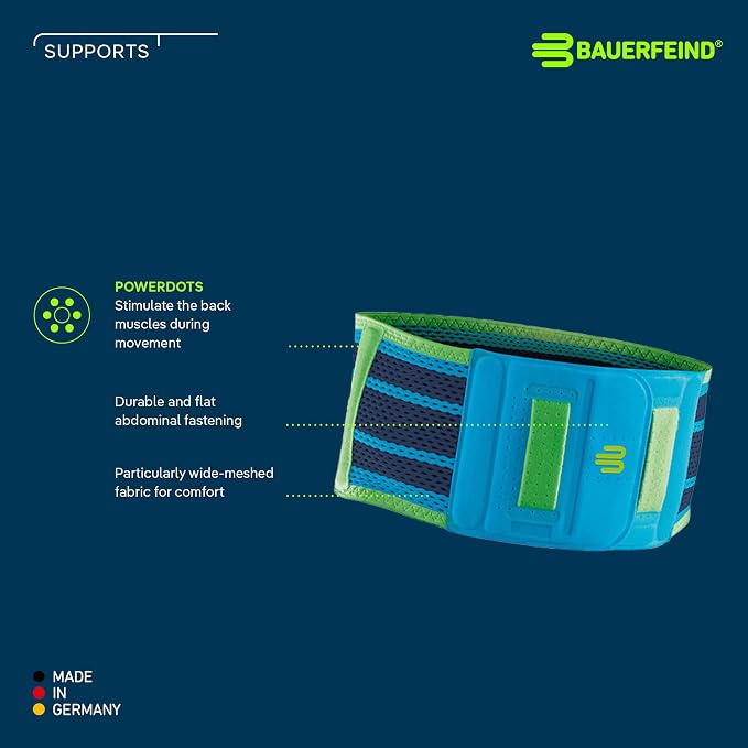 Bauerfeind Sports Back Support - Breathable Compression - Back Panel Features Anatomically Contoured Pad with Nubs for Massaging Effect - Air Knit Fabric Breathable, Durable, Washable