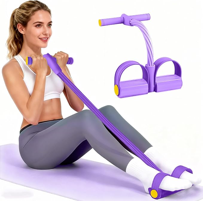 Pedal Resistance Bands with Handles, Durable 6-Tubes Multifunction Pedal Resistance Band, Natural Rubber Foot Pedal Resistance Bands, Fitness Resistance Bands for Abdomen, Waist, Arm, Leg