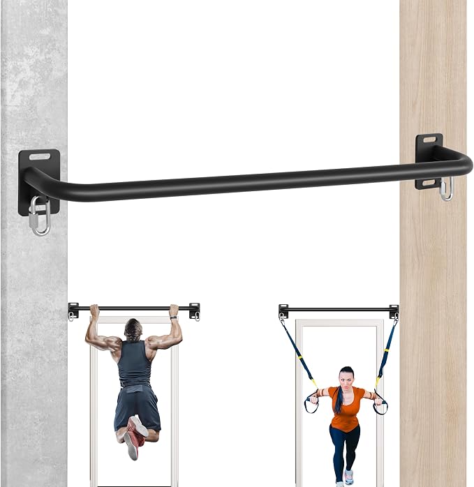 Wall Mounted Pull Up Bar - Heavy Duty Chin Up Bar, Pull-Up Bar for Garage, Joist, Wall Mount - Multifunctional Fitness Bar, Supports up to 600 Lbs
