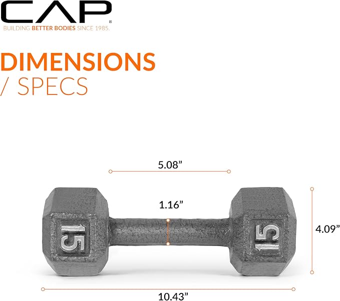 CAP Barbell Cast Iron Hex Dumbbell | Multiple Options