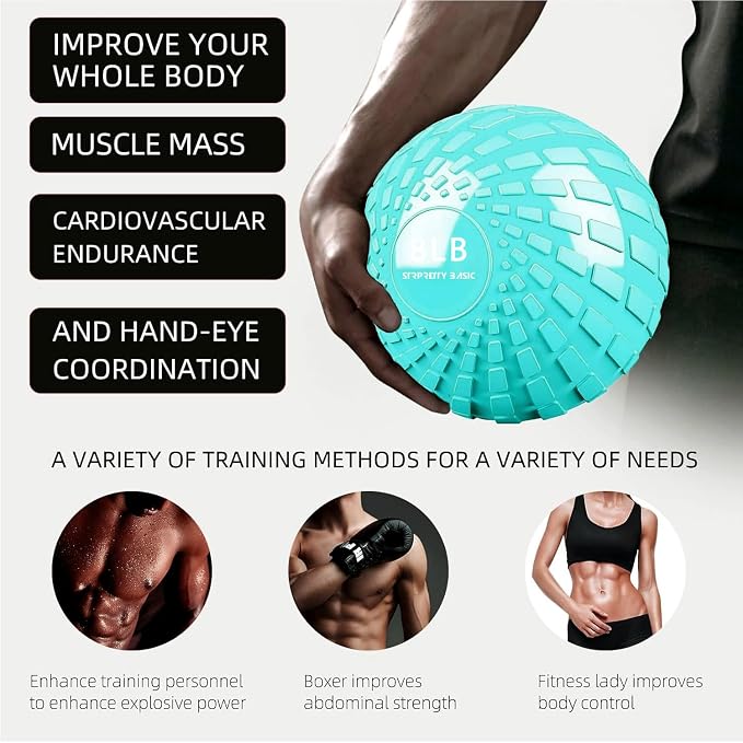 Medicine Ball 8, 10 lbs Slam Ball Weighted Balls for Exercise Strength and Crossfit Workout
