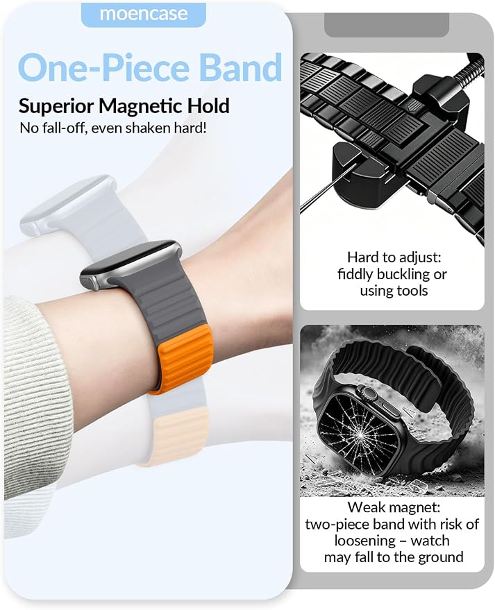 Patented Magnetic Silicone Sport Band for Apple Watch Bands for Women Men | Soft Silicone Solo Loop 40mm 38mm 41mm 44mm 45mm 42mm 49mm, Sport Strap for iWatch Series 11 10 9 8 7 6 5 4 3 2 1 SE Ultra