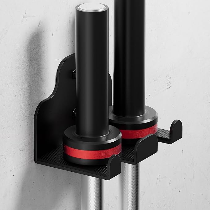 XZHXFX Barbell Wall Holder,Barbell wall Mount Hanger, | Garage Gym Bar Wall Rack,Vertical Olympic Hanger wall Mount Rack,Space Saving Gym Accessory,Holds Under 33mm Bar