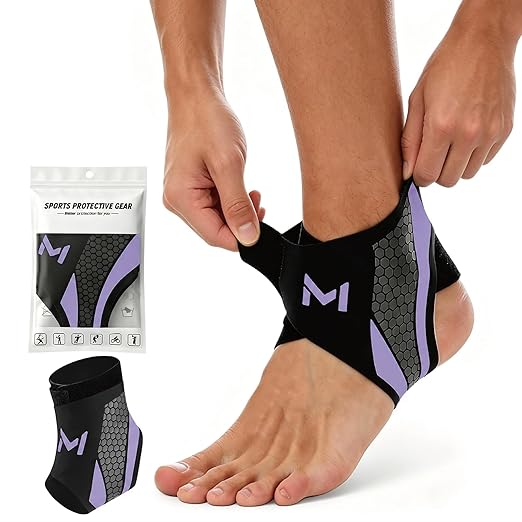 Ankle Brace for Men & Women, Purple, 1 Pc | Breathable Compression, Plantar Fasciitis Relief, Adjustable, Sprain Recovery & Sports Protection